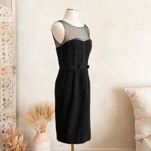 Women’s‎ Georges Rech Synonyme Black Sheer Sweetheart Neck Dress size 38
